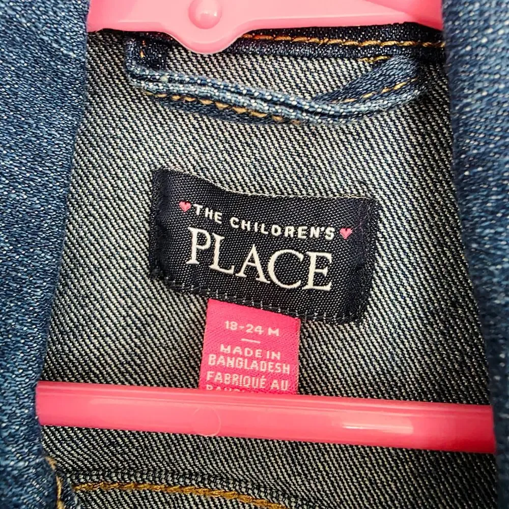 The Children's Place 18-24 mo Girl's Dark Wash Button Down Denim Jacket